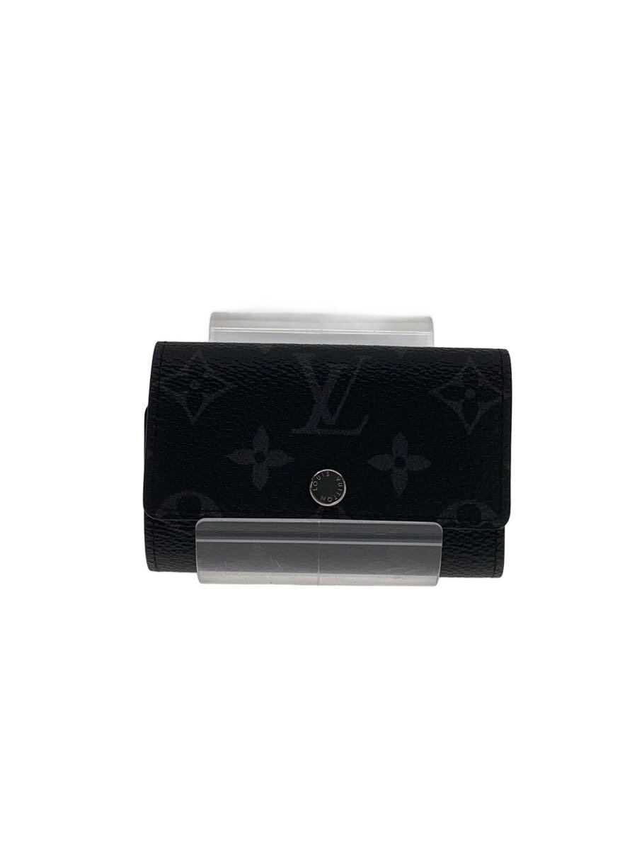 【中古】LOUIS VUITTON◆ミュルティクレ6_モノグラム・エクリプス/なめし革/BLK/総柄/メンズ【服飾雑貨他】