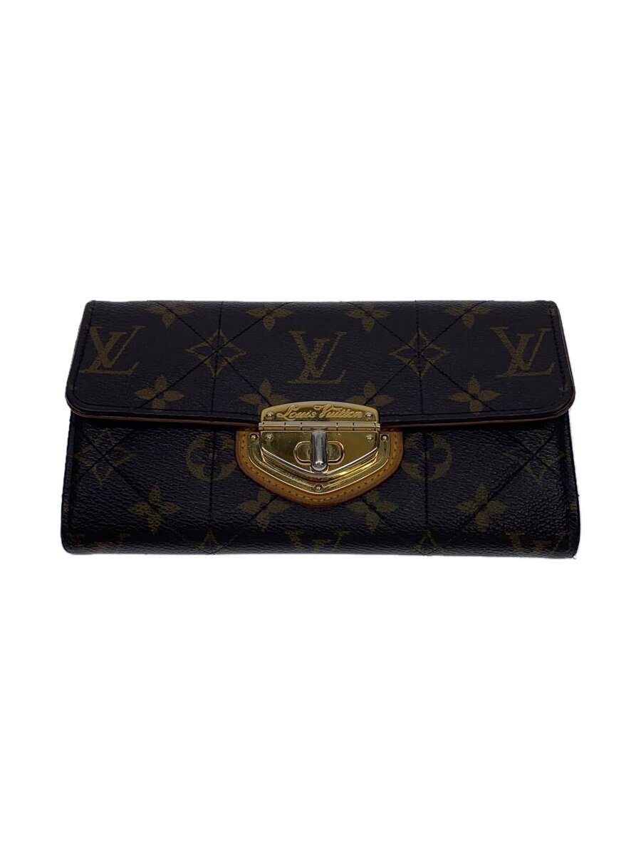 【中古】LOUIS VUITTON◆ポルト・フォイユ・サラ_モノグラム・エトワール_BRW/PVC/BRW/レディース【服飾雑貨他】