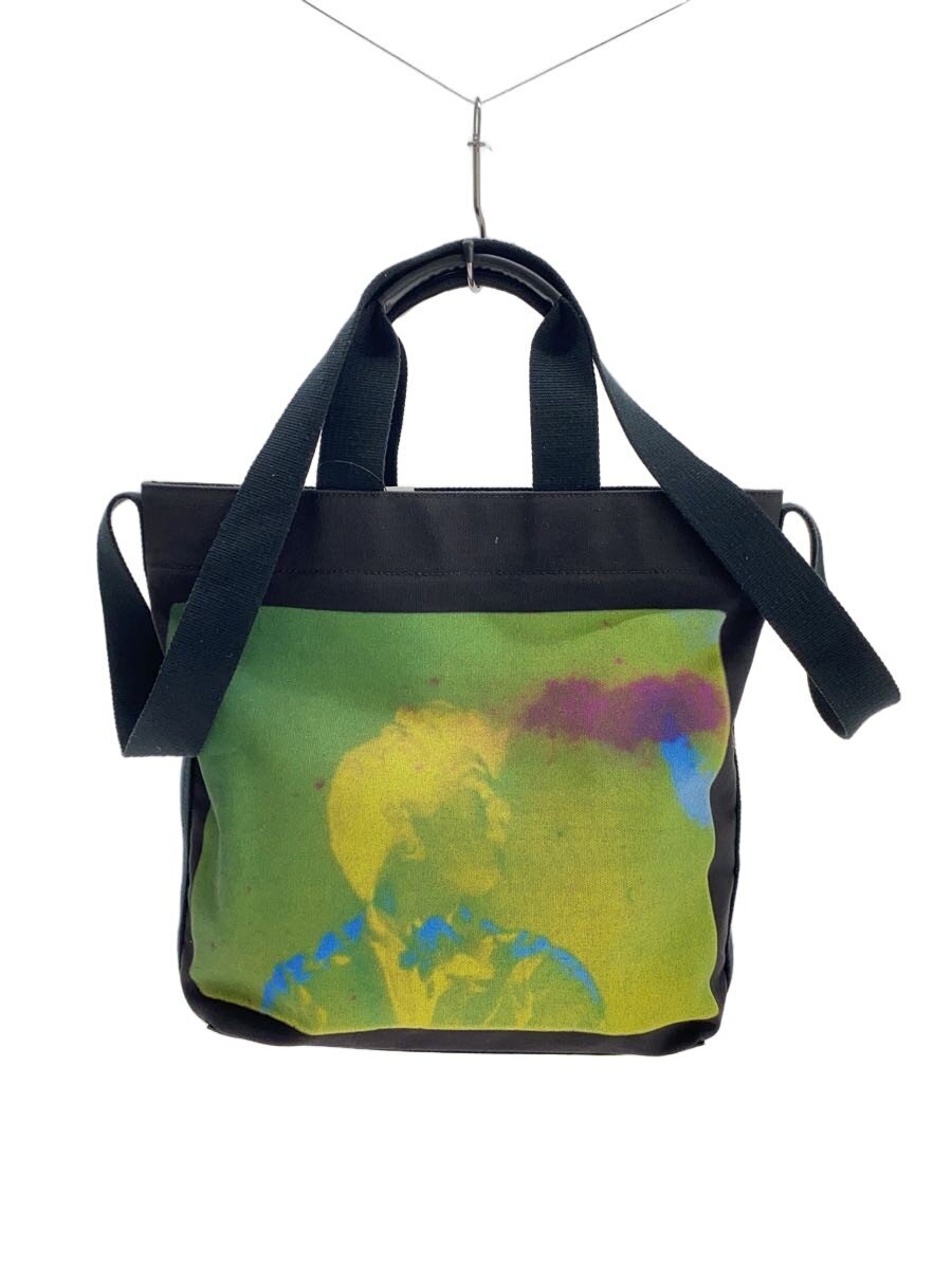 【中古】DRIES VAN NOTEN◆トートバッグ/帆布/BLK/総柄//【御徒面子】