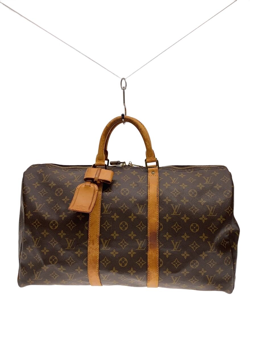 【中古】LOUIS VUITTON◆キーポル50_モノグラム・帆布/PVC/BRW【御徒面子】