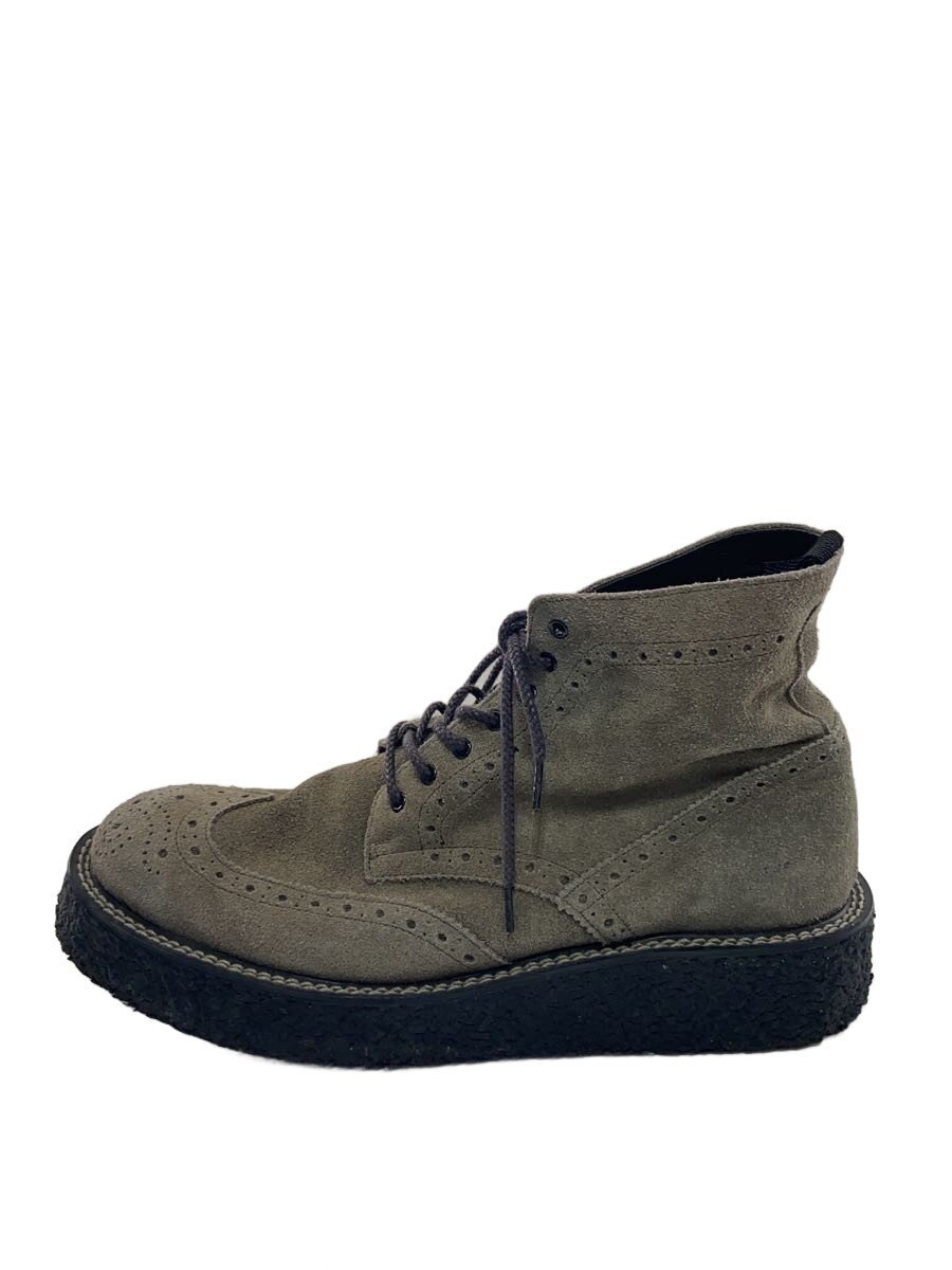 【中古】foot the coacher◆レースアップブーツ/舞台の袖手当て/--/GRY/スウェード【シューズ】