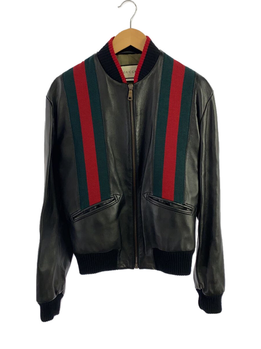 【中古】GUCCI◆レザージャケット・ブルゾン/48/羊革/BLK/593757 XNAH2【メンズウェア】|2nd STREET 店