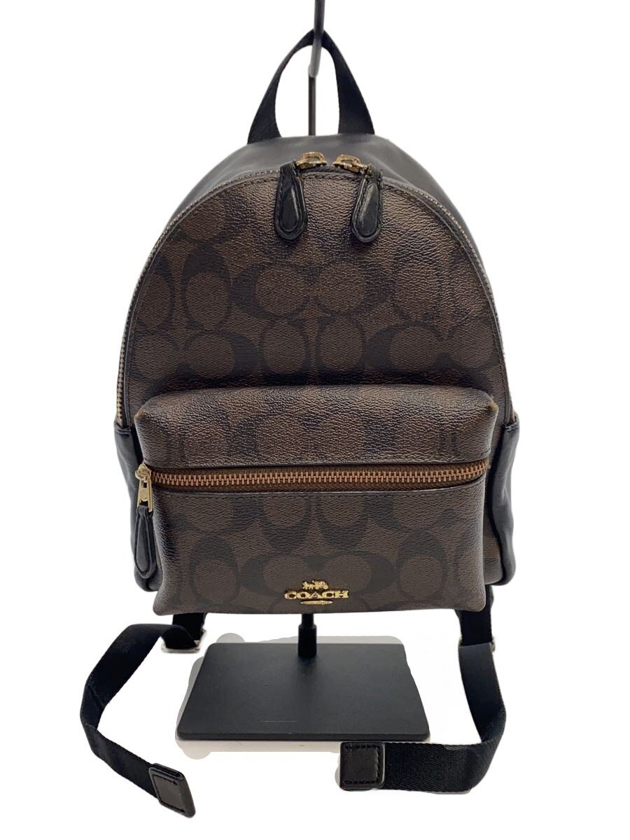 【中古】COACH◆背嚢/なめし革/赤銅色/総柄/F1847-F58315/コーチ職【御徒面子】