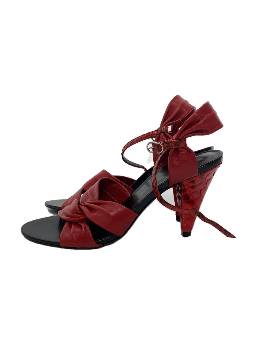【中古】CELINE◆パンプス/38/赤いこと/ミュール/なめし革/【シューズ】