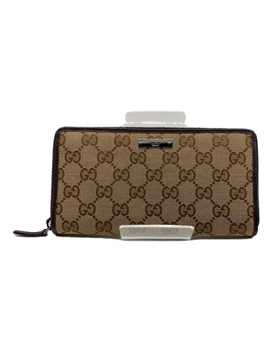 【中古】GUCCI◆長銭入れ_GG帆布/帆布/BRW/レディース【服飾雑貨他】