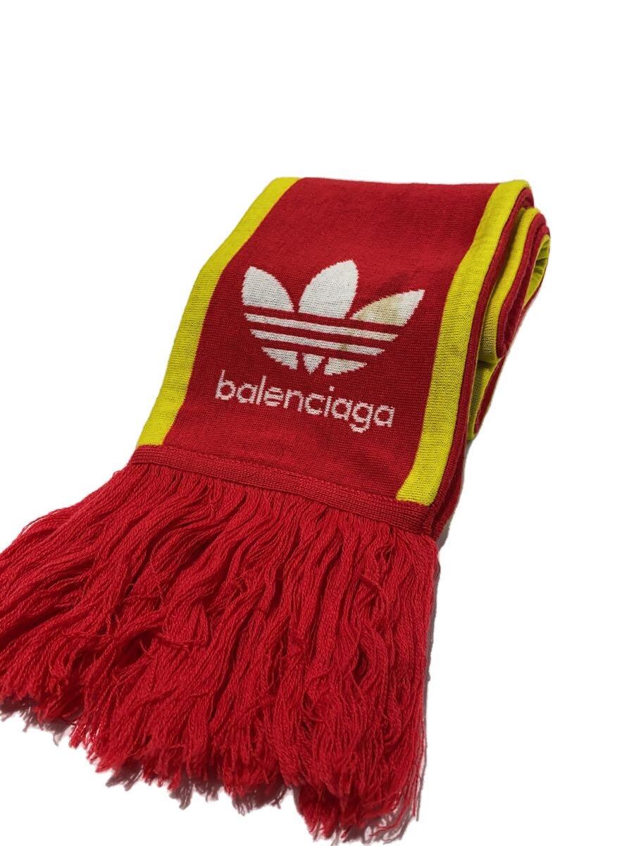 【中古】BALENCIAGA◆えり巻き/アクリル繊維/RED/総柄/メンズ【服飾雑貨他】