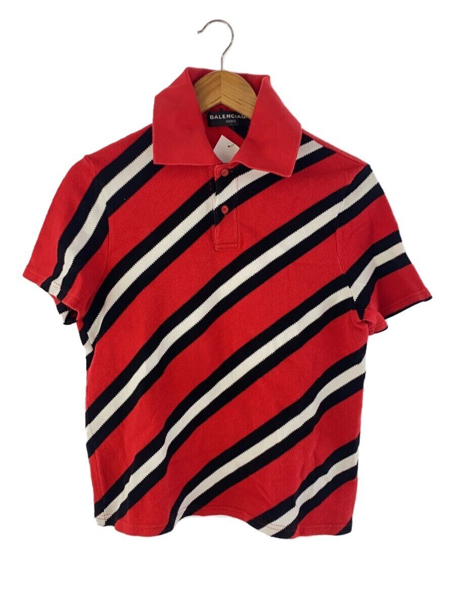 【中古】BALENCIAGA◆スポーツシャツ/XS/綿織物/RED/201601051【メンズウェア】