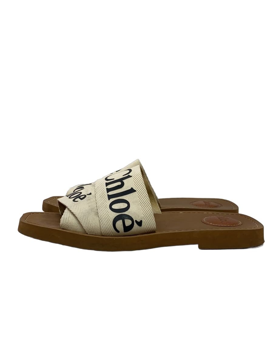【中古】Chloe◆ロゴタイプダンス楽隊/フラットミュールサンダル/37/BRW/ダンス楽隊分け取りシミ汚れた状態有【シューズ】