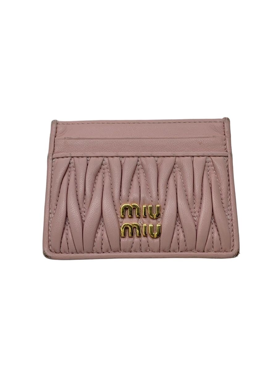 【中古】MIU MIU◆マテラッセ/アラバスターピンク/歌留多入れもの/なめし革/レディース/5MC076_AFPP_F0E18【服飾雑貨他】