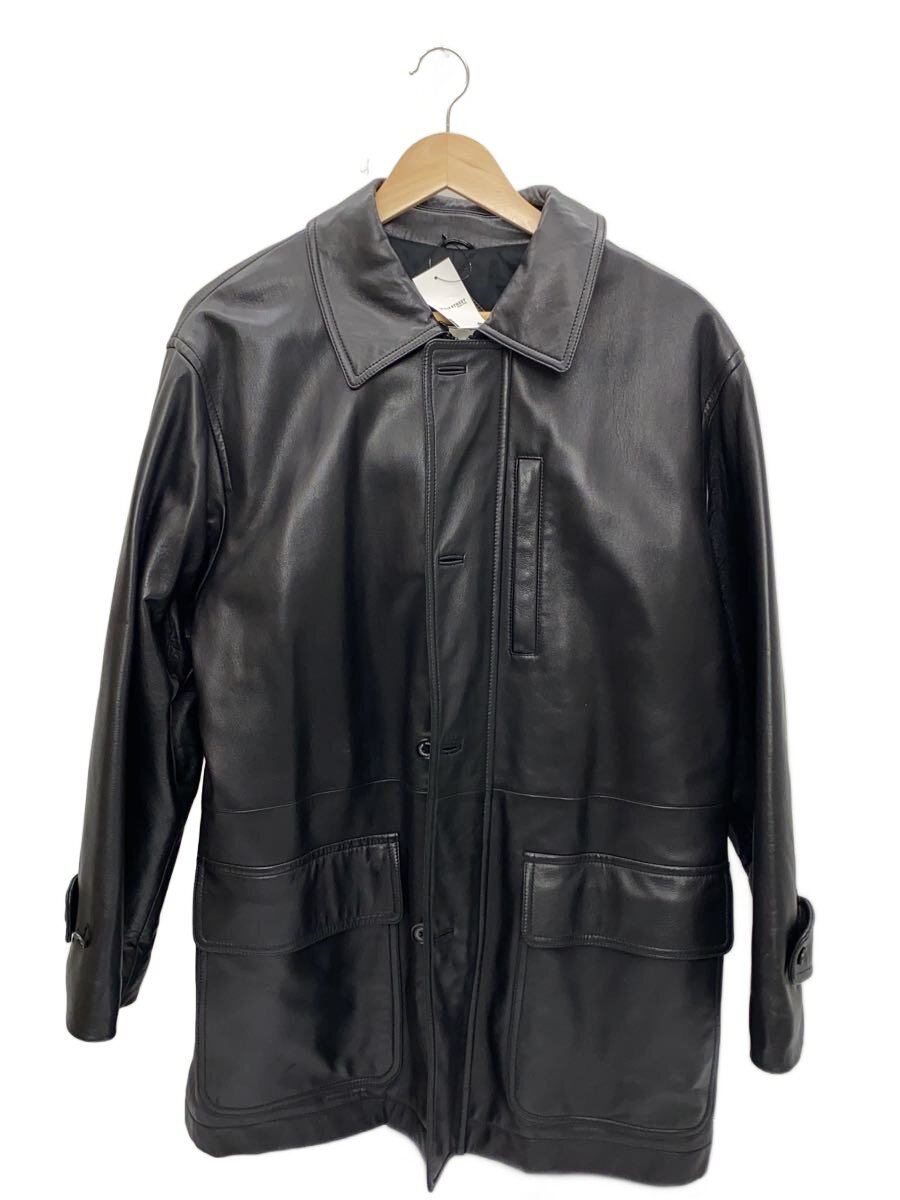 【中古】Aquascutum◆レザージャケット・ブルゾン/裏地チェック/S/羊革/BLK【メンズウェア】|2nd STREET 店