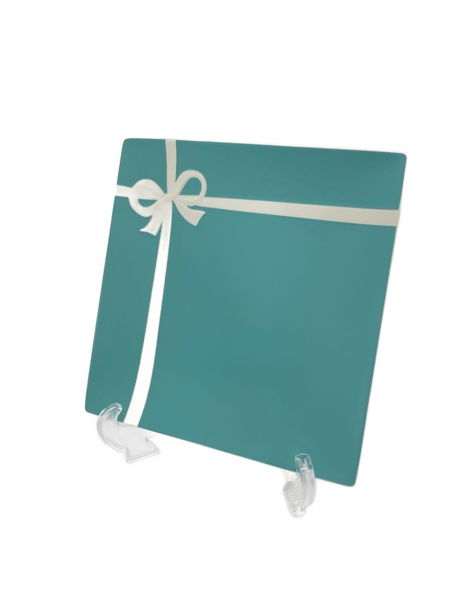 【中古】TIFFANY\u0026Co.◆一皿/BLU/青みシュロの葉/真四角一皿//【勝手もと設備】