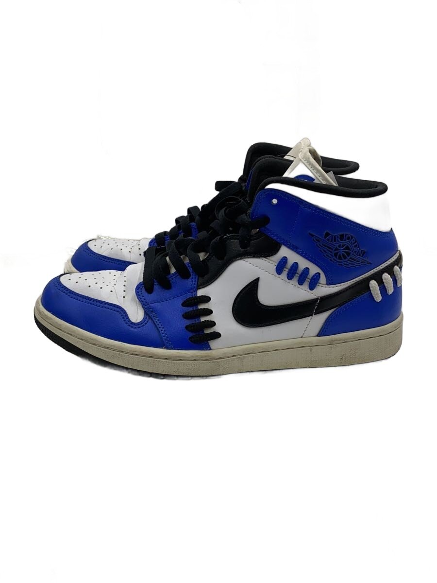【中古】NIKE◆AIR JORDAN 1 MID SE_エアジョーダン 1 ミッド SE/27.5珊/BLU【シューズ】