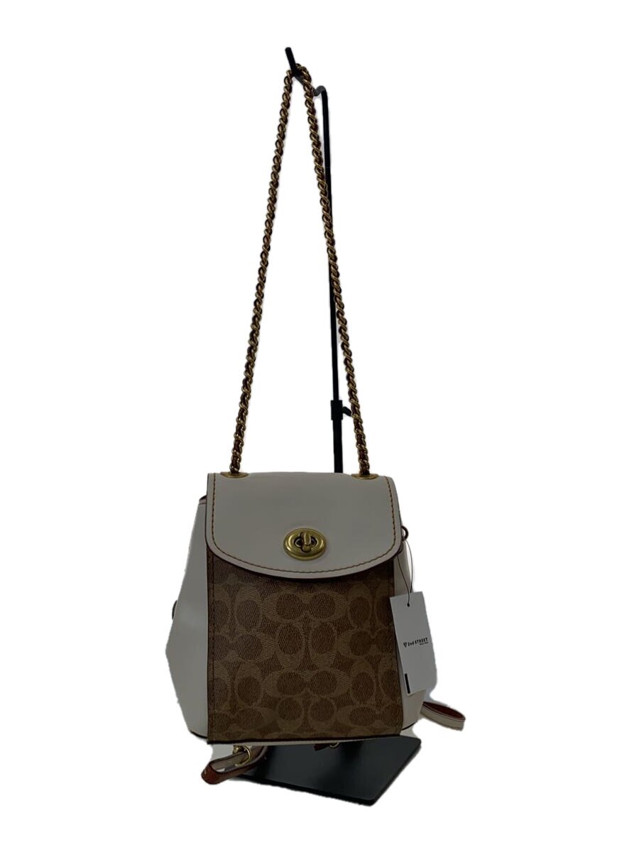 【中古】COACH◆背嚢/なめし革/WHT/総柄/69650//【御徒面子】