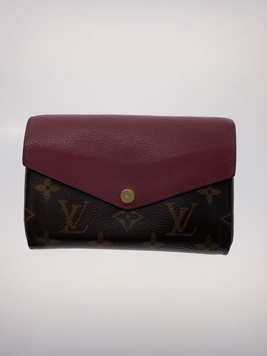 【中古】LOUIS VUITTON◆2つ折り紙入れ/なめし革/PNK/総柄/レディース【服飾雑貨他】