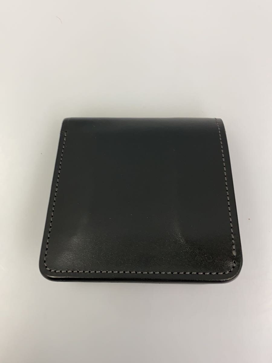【中古】2つ折り札入れ/なめし革/BLK/無地/メンズ【服飾雑貨他】