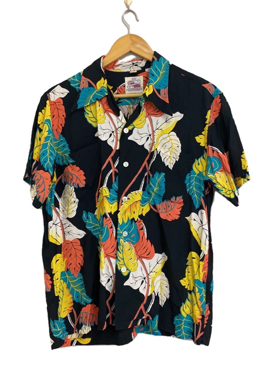 【中古】KAHANAMOKU◆アロハシャツ/M/人絹/BLK/総柄/DK36203//【メンズウェア】