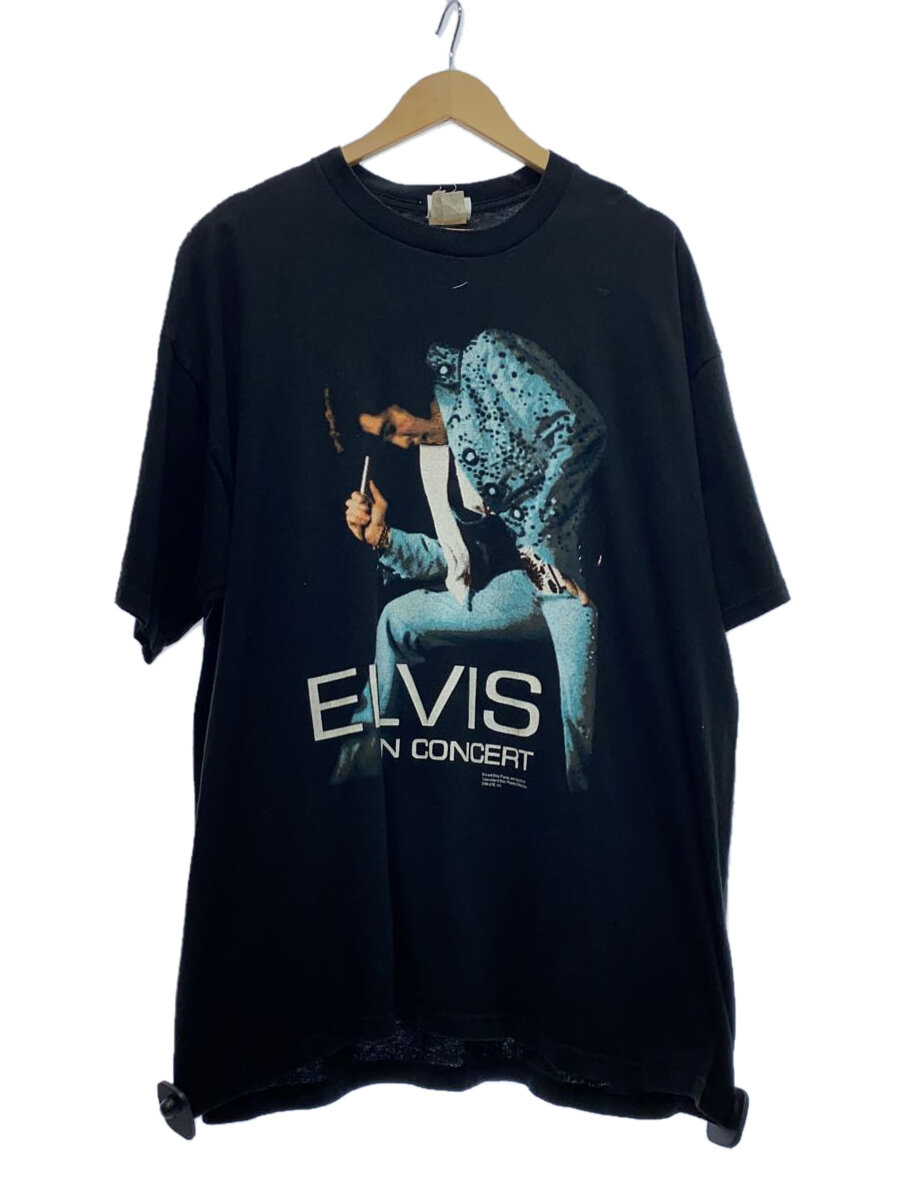 【中古】JERZEES◆ティーシャツ/XL/綿織物/BLK/無地/90s/1996/elvis presley/複製権入り口・入口//【メンズウェア】