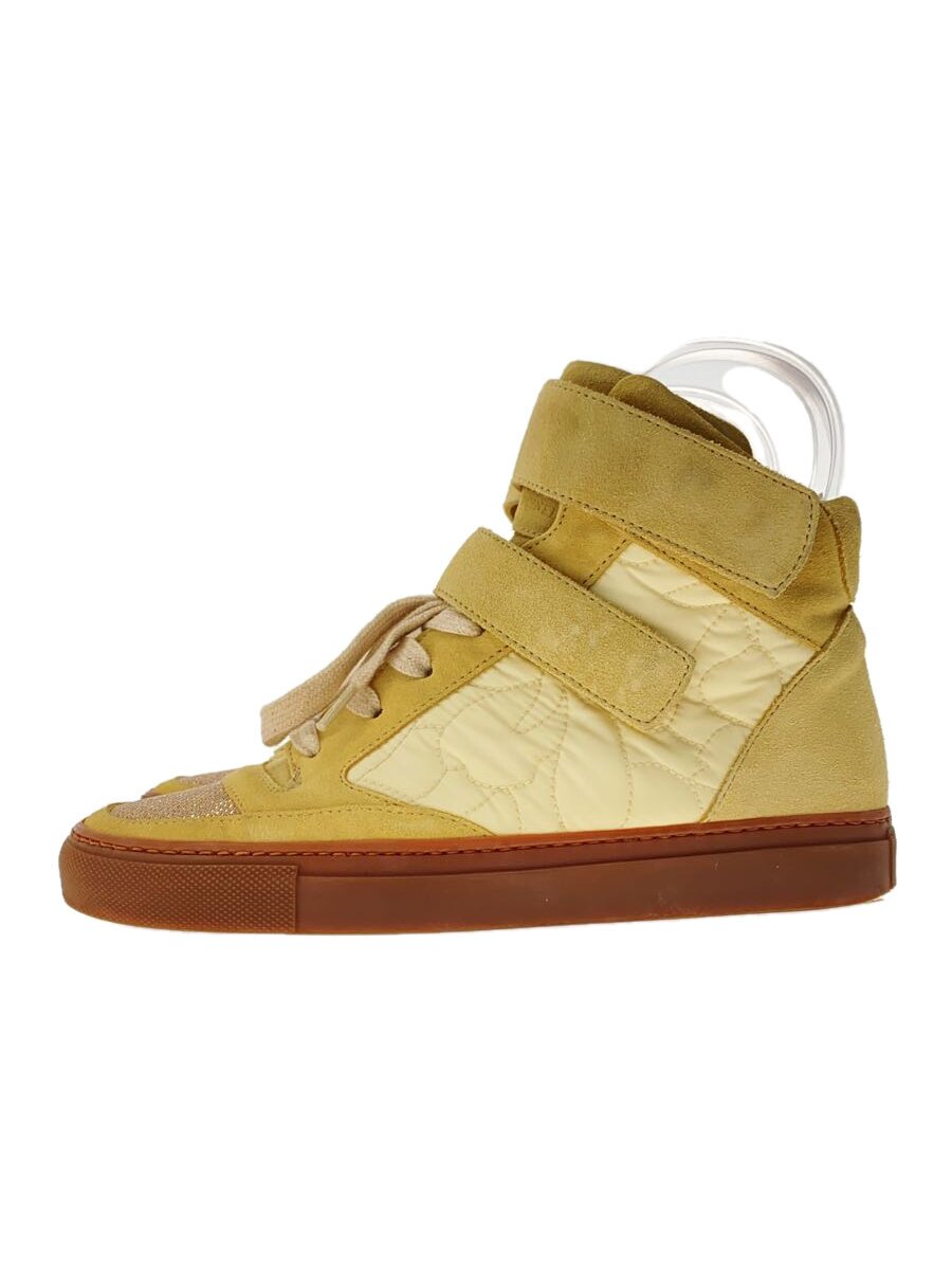 【中古】BRUNELLO CUCINELLI◆ハイカットスニーカー/36/ベージュ/なめし革/MZDSFG161/内部擦れ【シューズ】