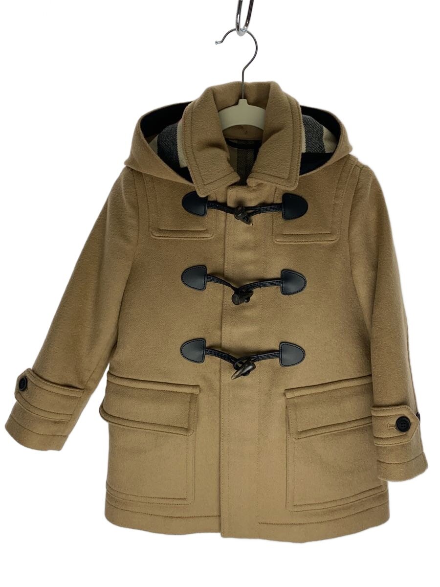 【中古】BURBERRY CHILDREN◆ダッフルコート/4Y/104珊/羊毛/ベージュ/4028656/ボンネット付/裏地照合のしるし【キッズ】