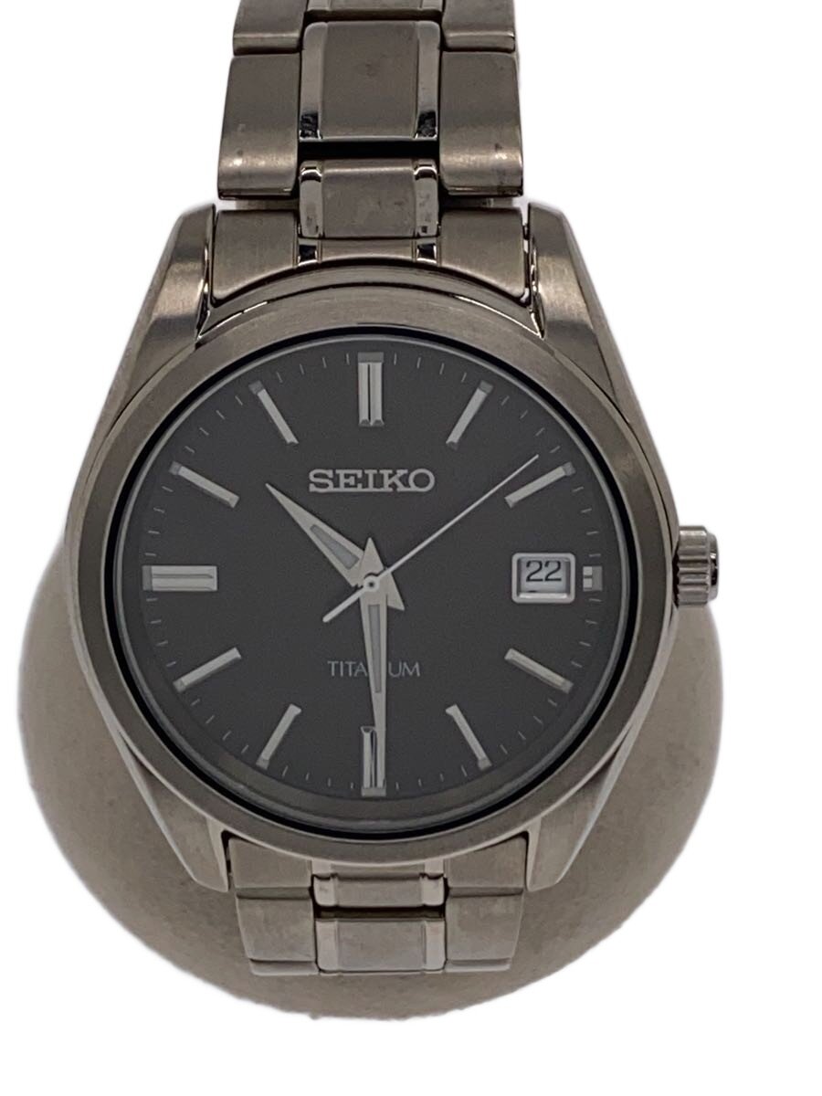 【中古】SEIKO◆石英ウオッチ/アナログ/ステンレス鋼/BLK/SLV/SS/6N52-00B0//【服飾雑貨他】