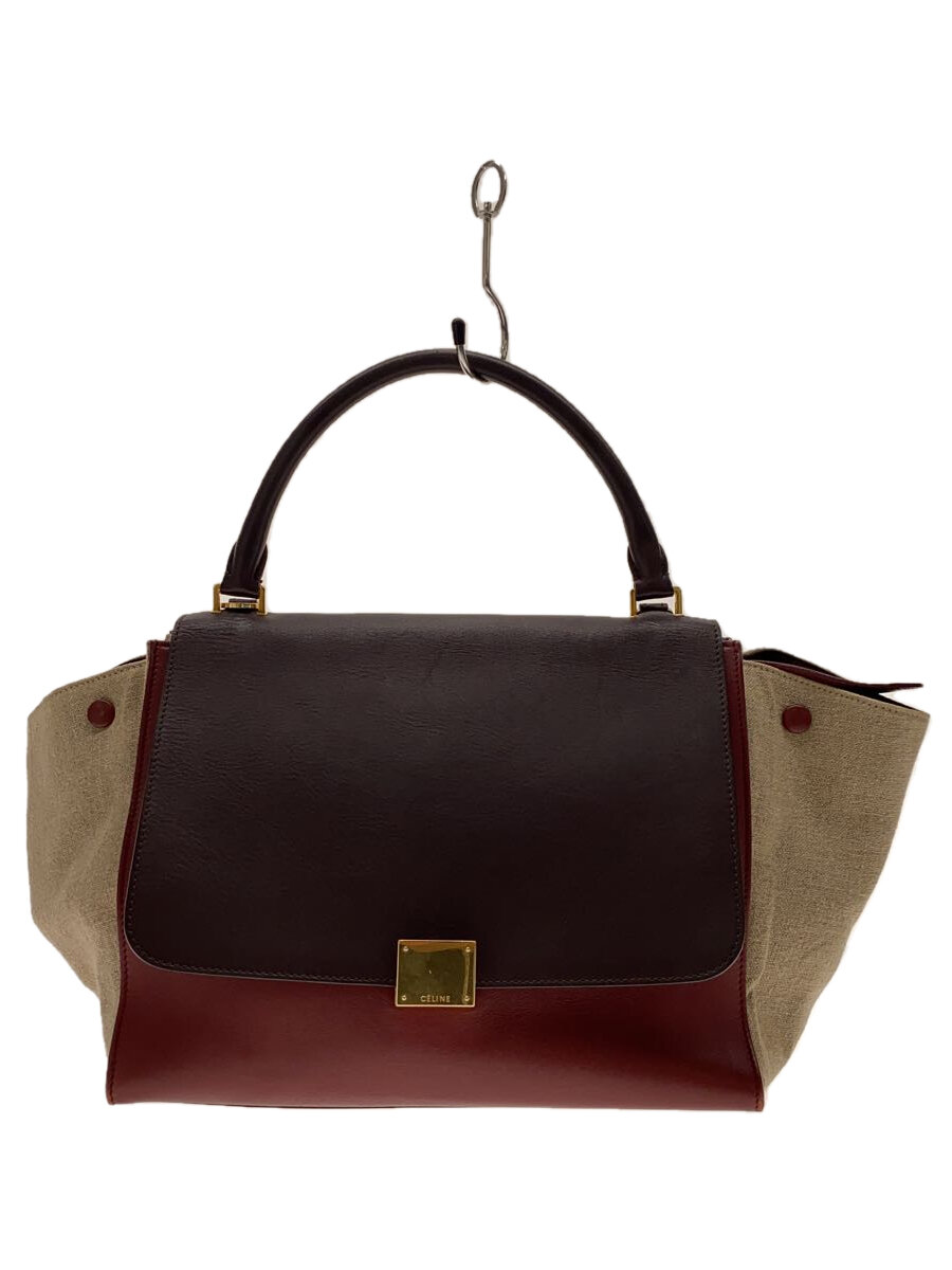 【中古】CELINE◆トラペーズバッグ/ショルダーバッグ/なめし革/BRD/? NULL ?【御徒面子】