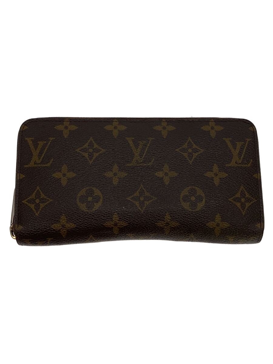 【中古】LOUIS VUITTON◆1)ジッピー・ウォレット_モノグラム・帆布/PVC/BRW/総柄/レディース【服飾雑貨他】