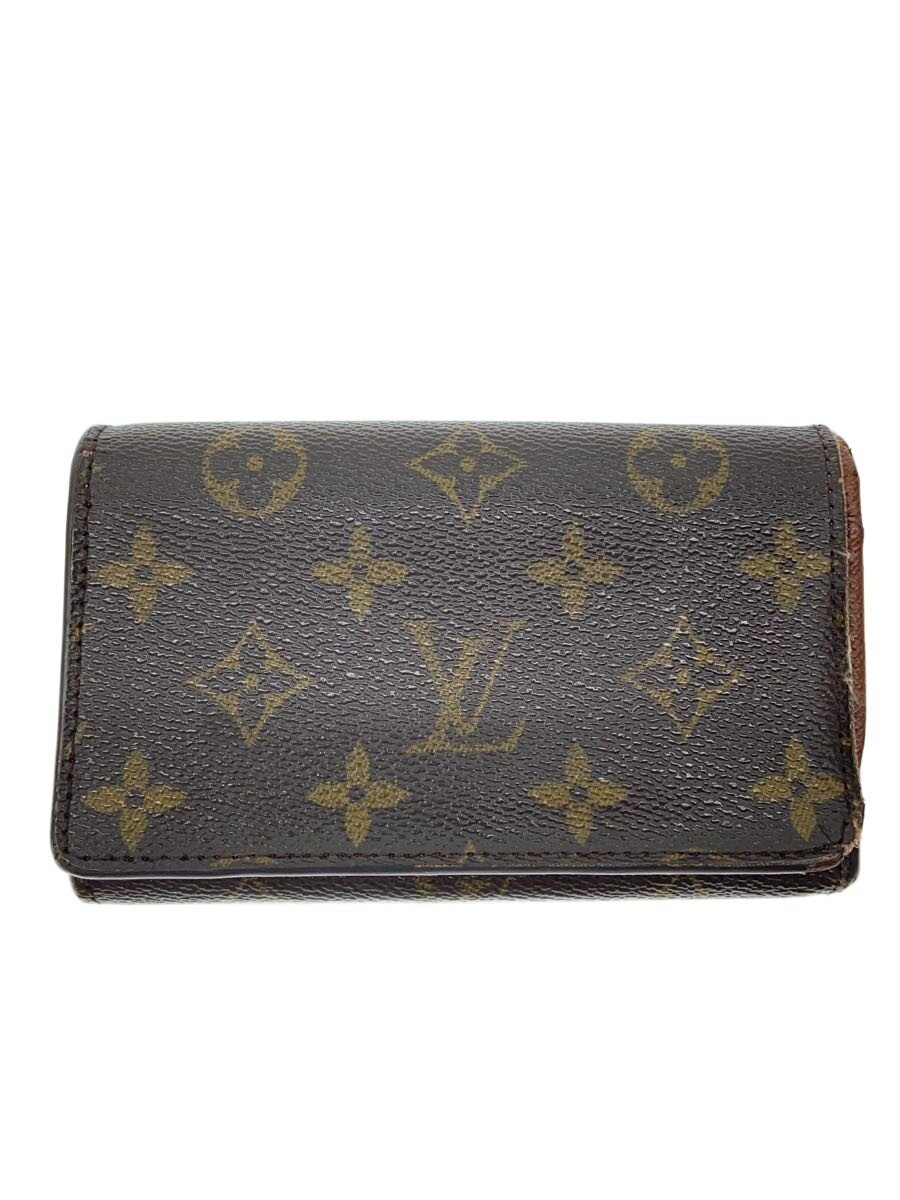 【中古】LOUIS VUITTON◆1)ポルト・モネ・ビエ・トレゾール_モノグラム・キャンバス/PVC/BRW/総柄/レディース【服飾雑貨他】
