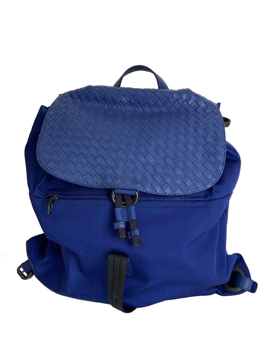 【中古】BOTTEGA VENETA◆背嚢/--/BLU/無地/b06928837y//【御徒面子】
