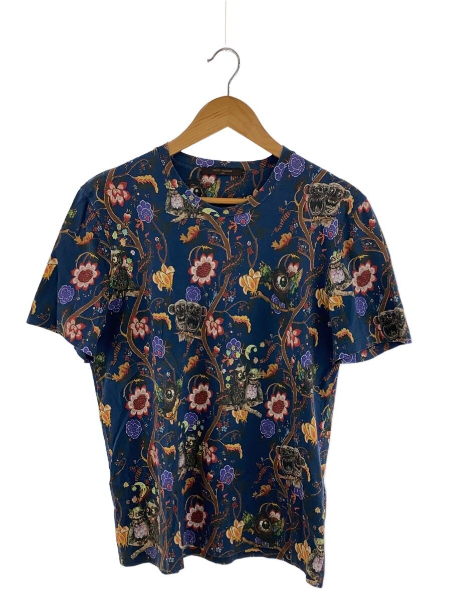 【中古】LOUIS VUITTON◆ティーシャツ/M/綿織物/NVY/総柄/H4JR57JC5【メンズウェア】