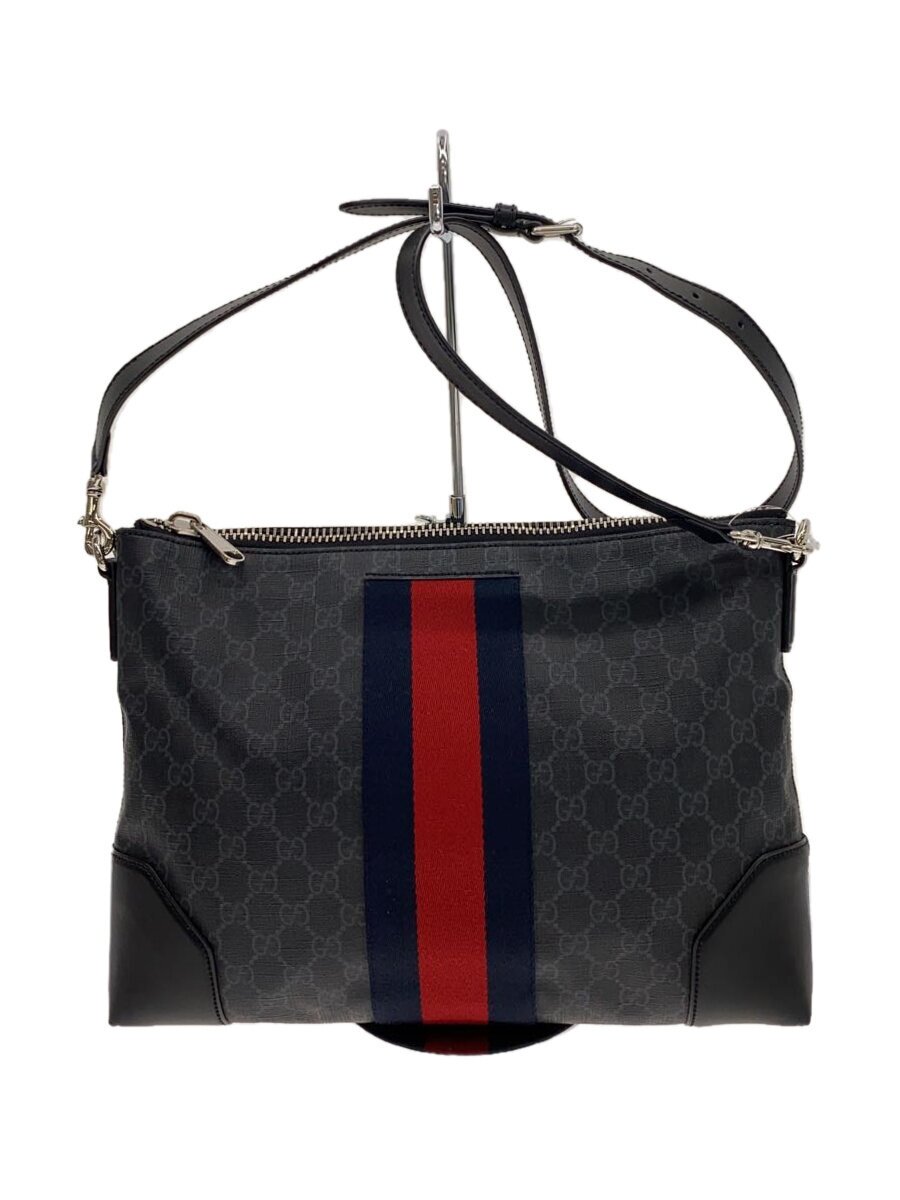 【中古】GUCCI◆ショルダーバッグ/PVC/黒いこと/474139/グッチ【御徒面子】