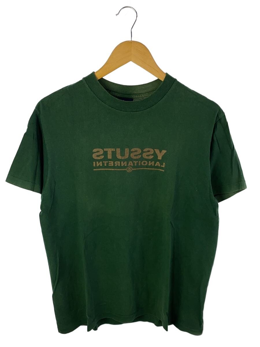 【中古】STUSSY◆oldstussy/紺下げ札/90s/シングルぬい目プルオーバー/M/綿織物/GRN【メンズウェア】