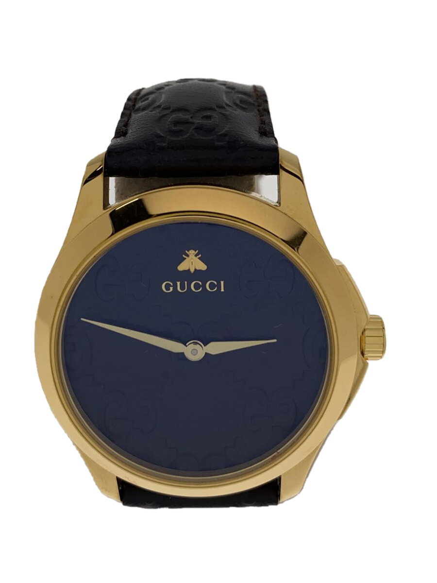 【中古】GUCCI◆石英ウオッチ/アナログ/なめし革/BRW/BRW/SS/126.4【服飾雑貨他】