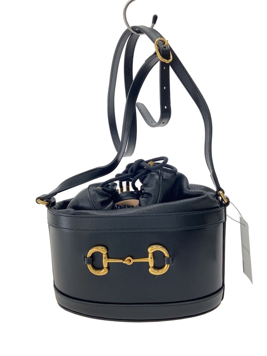 【中古】GUCCI◆井戸釣瓶御徒面子_導管ビット1955/なめし革/BLK【御徒面子】