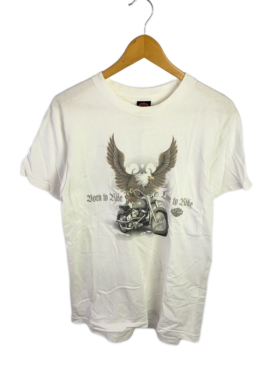 【中古】HARLEY DAVIDSON◆プルオーバー/M/綿織物/WHT【メンズウェア】