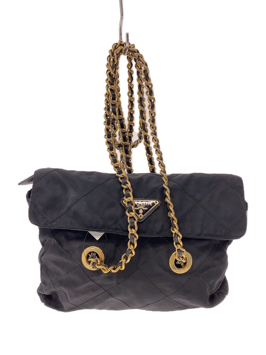 【中古】PRADA◆ショルダーバッグ/--/BLK【御徒面子】