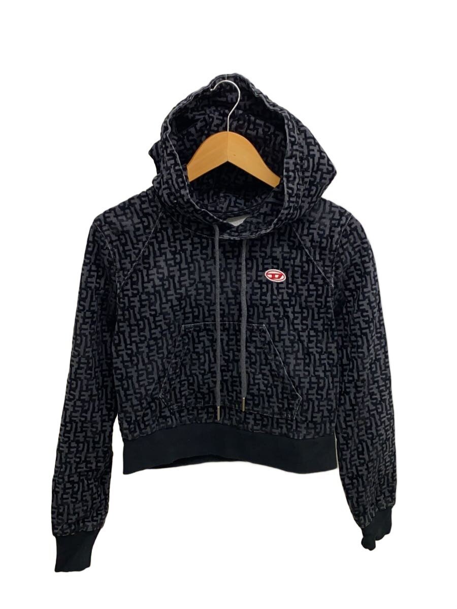 【中古】DIESEL◆パーカー/S/綿織物/BLK/総柄/A04021/D-ANGY-HOOD-NE【レディース御召しもの】