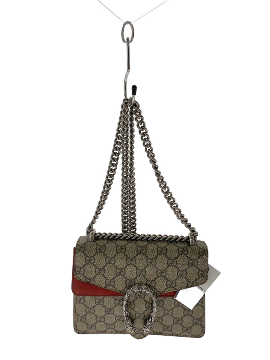 【中古】GUCCI◆チェーン店・ショルダーバッグ_ディオニュソス_GGスプリーム/なめし革/BEG/総柄【御徒面子】