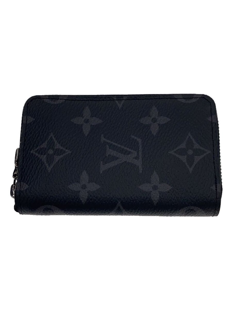 【中古】LOUIS VUITTON◆ジッピー・コインパース・ヴェルティカル_モノグラム・エクリプス_BLK/レザー/BLK/総柄/メンズ【服飾雑貨他】