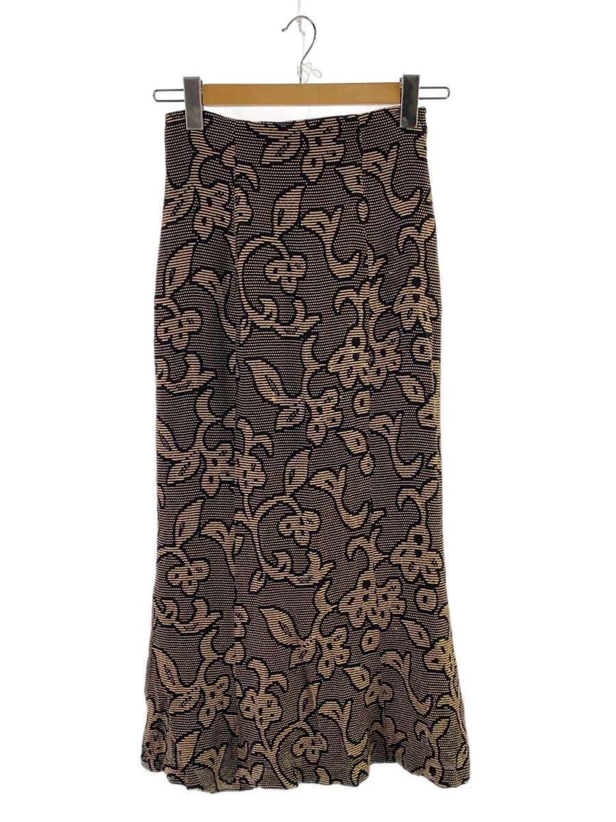 【中古】TODAYFUL◆Jacquard Leaf Pencilskirt/ロングスコート/38/--/BRW/総柄/12210803【レディース御召しもの】