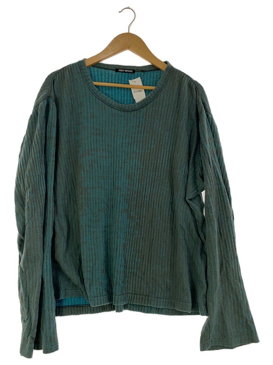 【中古】ISSEY MIYAKE◆長袖カットソー/2/綿織物/GRN/無地/ME83JK420/Archive/アーカイブ/バイ色つや/【メンズウェア】
