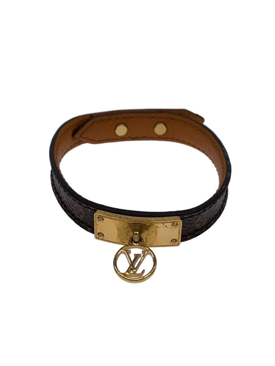 【中古】LOUIS VUITTON◆ブラスレ・ロゴマニア_モノグラム/帆布/BRW/レディース【服飾雑貨他】