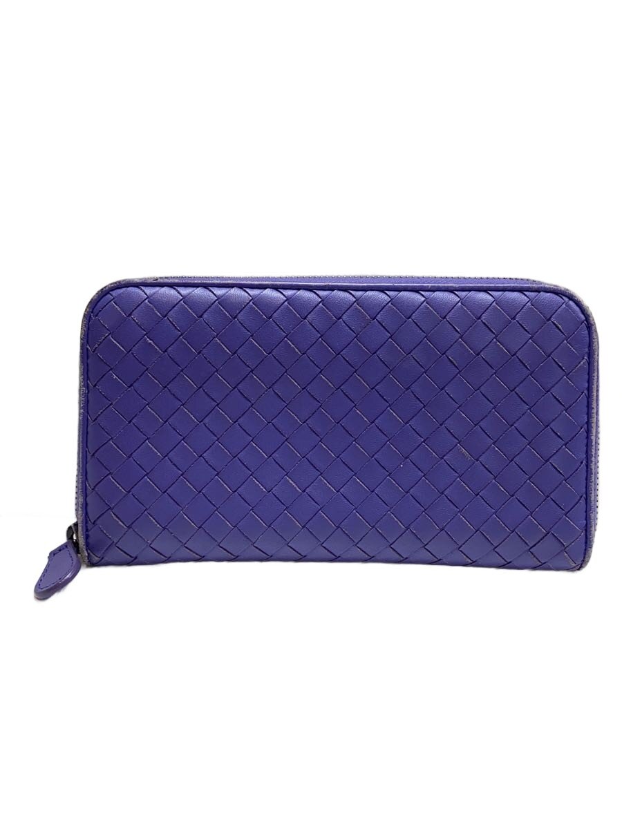 【中古】BOTTEGA VENETA◆イントレチャート ジッピーロングウォレット/長札入れ/なめし革/PUP/無地/メンズ【服飾雑貨他】