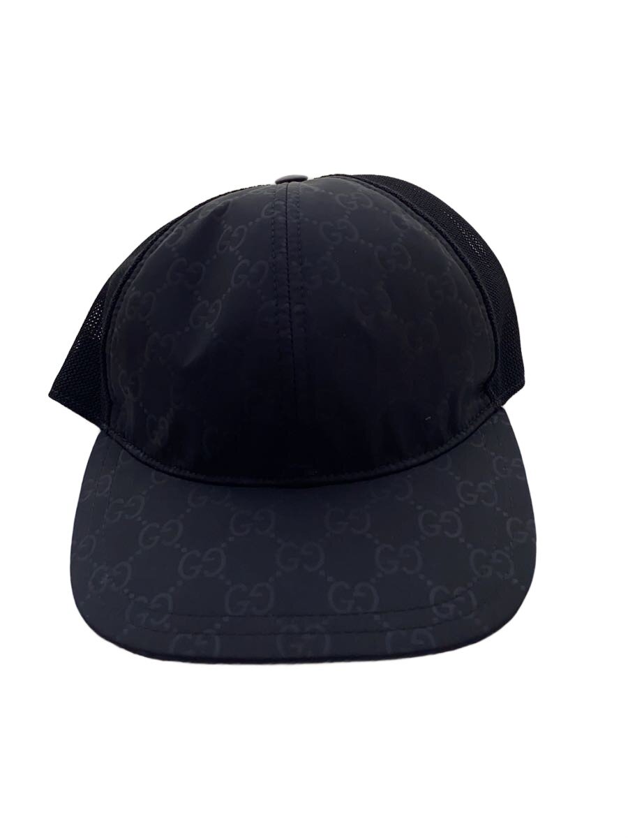【中古】GUCCI◆細工物旗がしら/L/ナイロン/GRY/モノグラム/メンズ/GG【服飾雑貨他】