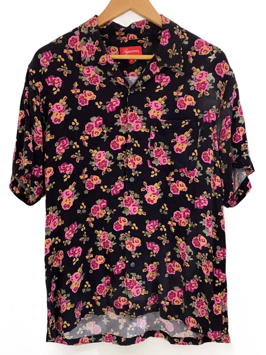 【中古】Supreme◆半袖プルオーバー/M/人絹/BLK/花柄//【メンズウェア】