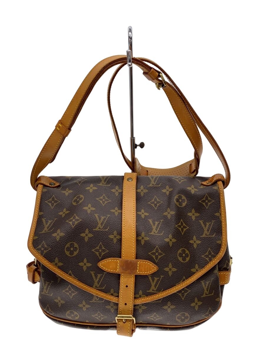 【中古】LOUIS VUITTON◆1)ソミュール30_モノグラム・帆布/PVC/BRW【御徒面子】
