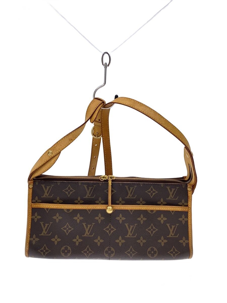 【中古】LOUIS VUITTON◆ポパンクール・ロン_モノグラム・帆布/PVC/赤銅色【御徒面子】