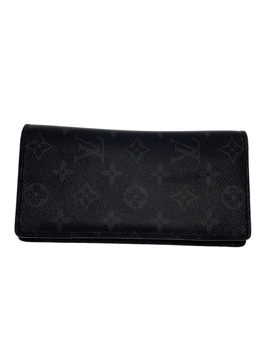 【中古】LOUIS VUITTON◆ポルト・フォイユ・ブラザ_モノグラム・エクリプス/PVC/BRW/メンズ【服飾雑貨他】