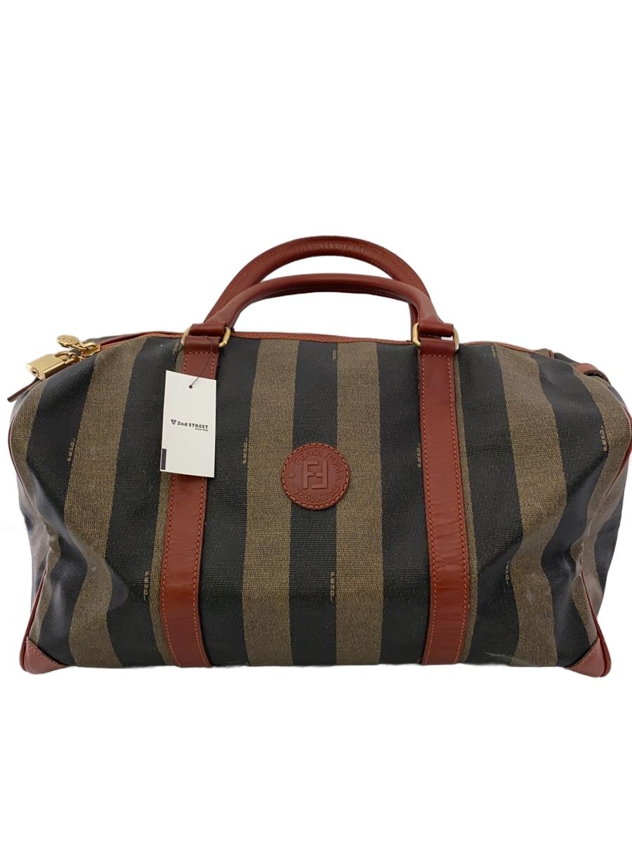 【中古】FENDI◆ボストンバッグ/PVC/BRW/ペカン【御徒面子】