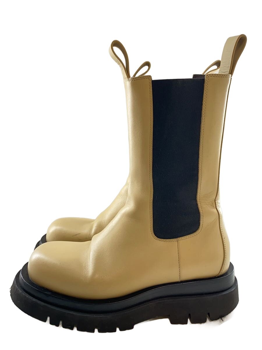 【中古】BOTTEGA VENETA◆LUG/サイドゴアブーツ/37/BEG/なめし革【シューズ】