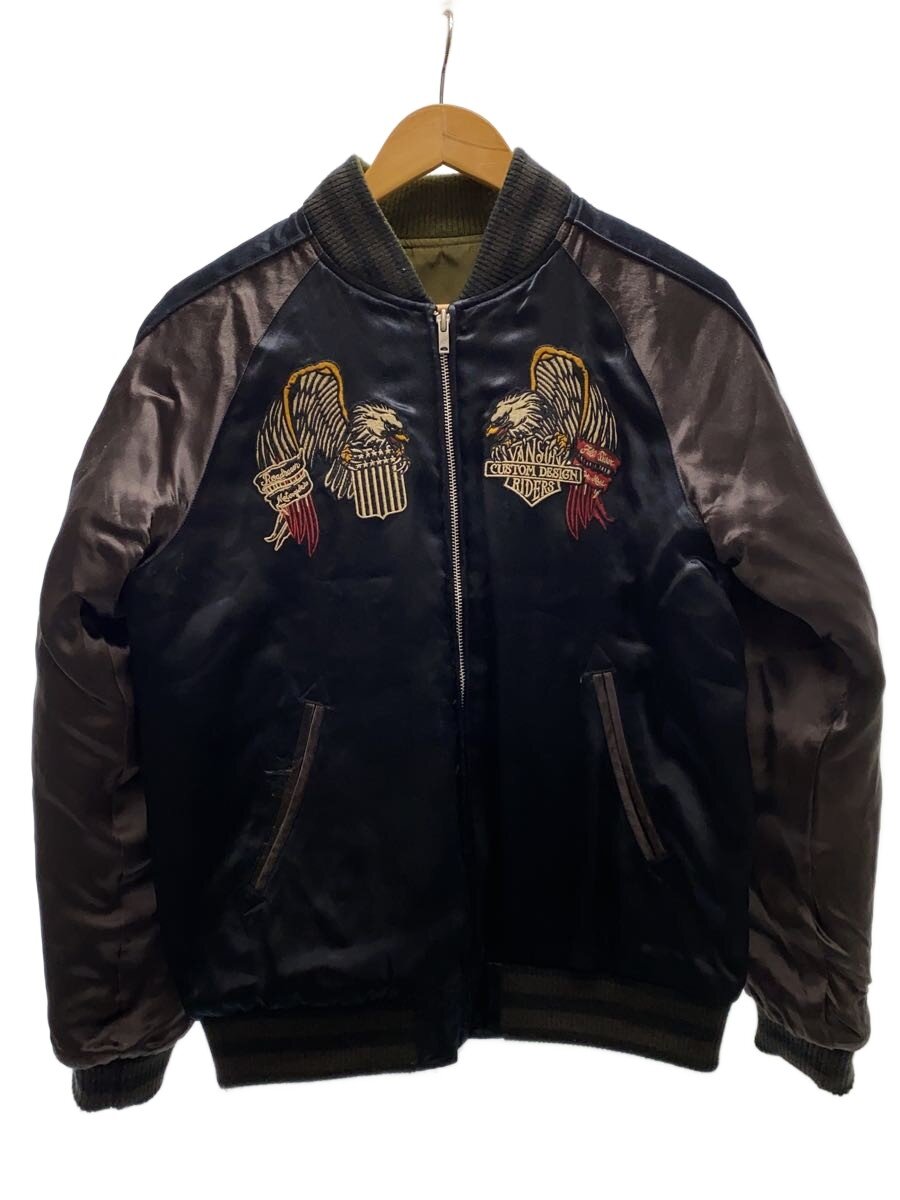 【中古】VANSON◆スカジャン/M/人絹/BLK【メンズウェア】
